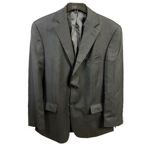 Geoffrey Beene Blazer 44R Multicolor Gray Pinstripe Two Button Classic Tailored